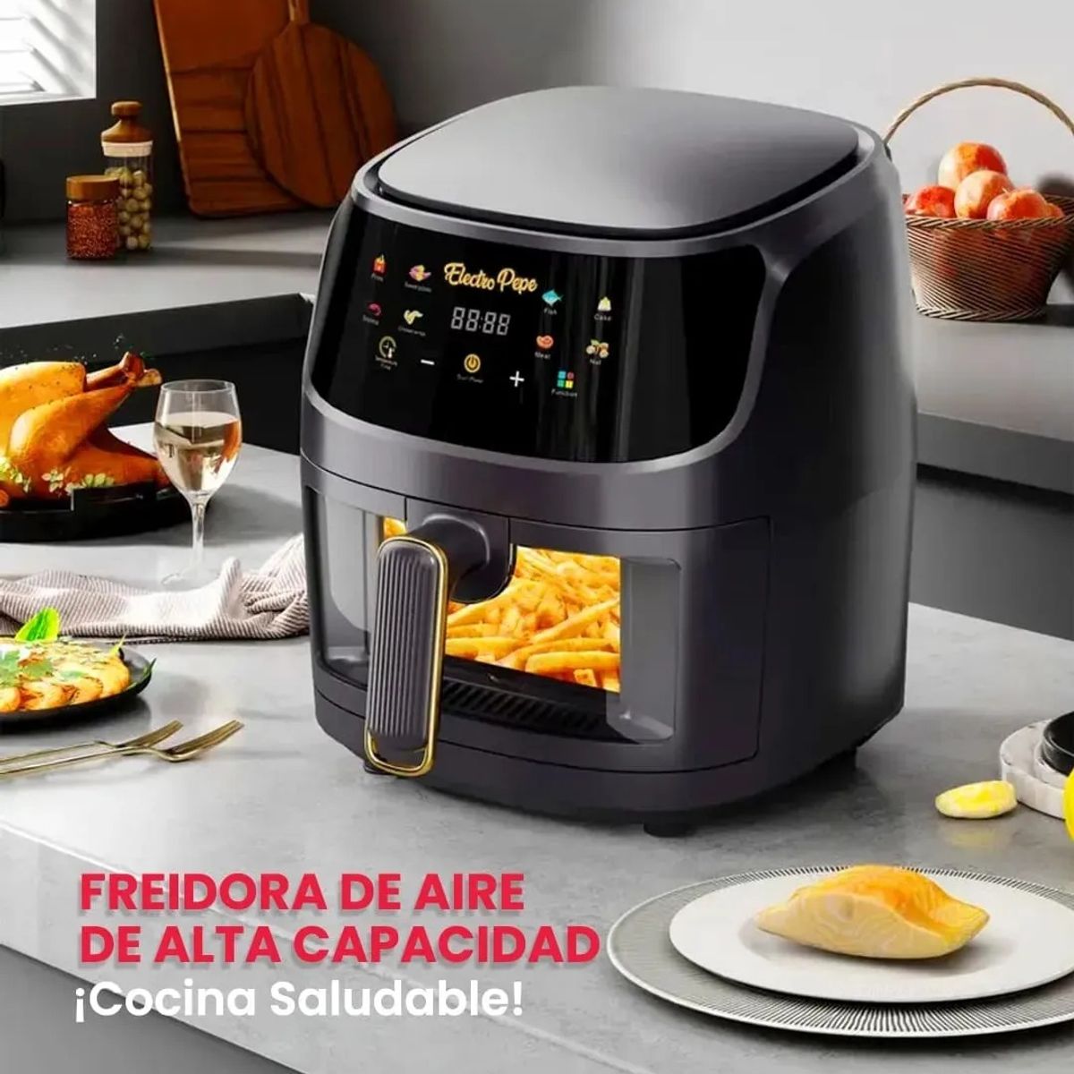 SILVER - Freidora Aire Freidora Sin Aceite Silver Crest 10 Litros