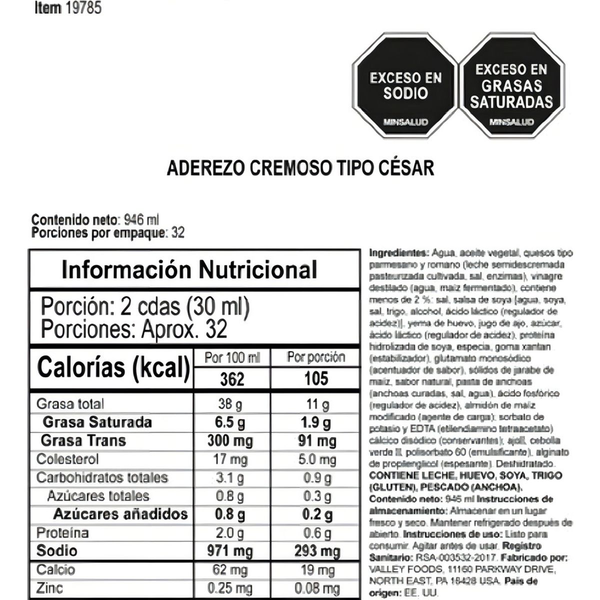 GENERICO - Aderezo César Marca Zev 250g