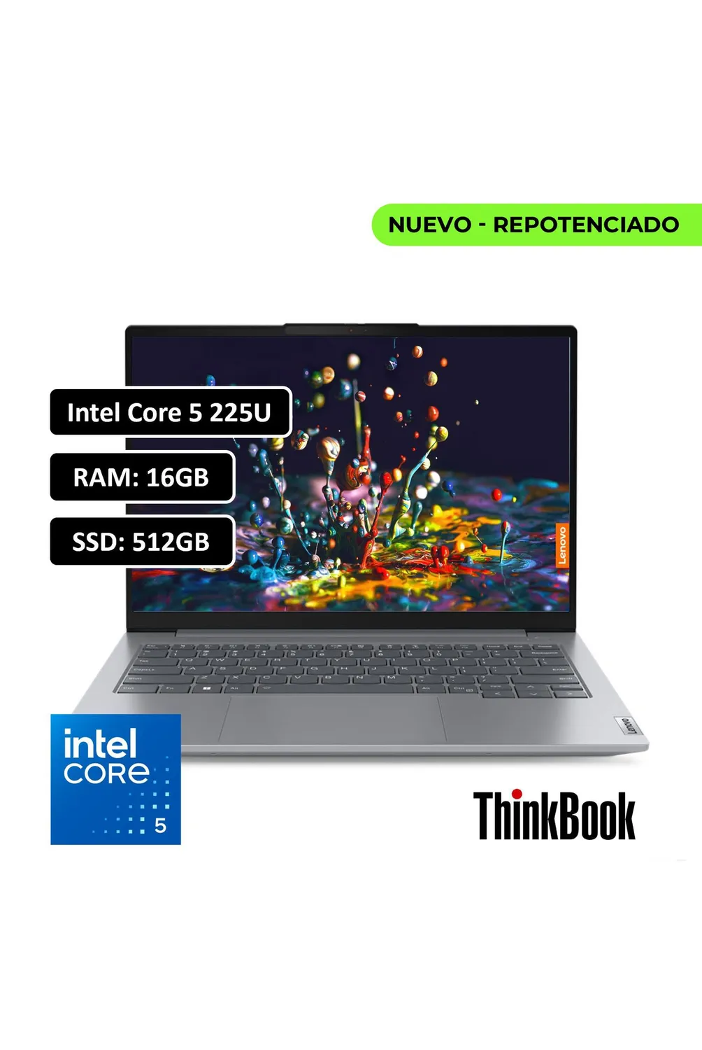 PORTATIL LENOVO THINKBOOK INTEL CORE ULTRA 5 225U - 16GB DDR5
