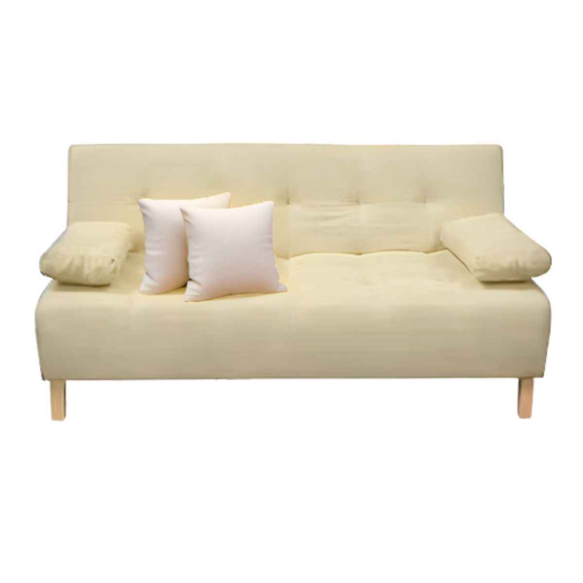 GENERICO - SOFACAMA MOLLY 3 PUESTOS COLOR MARFIL 180X100X35 + 2 COJINES