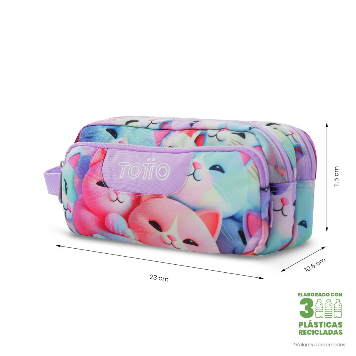 TOTTO - Cartuchera Multiuso Escolar Agapec Mujer Blanco Totto