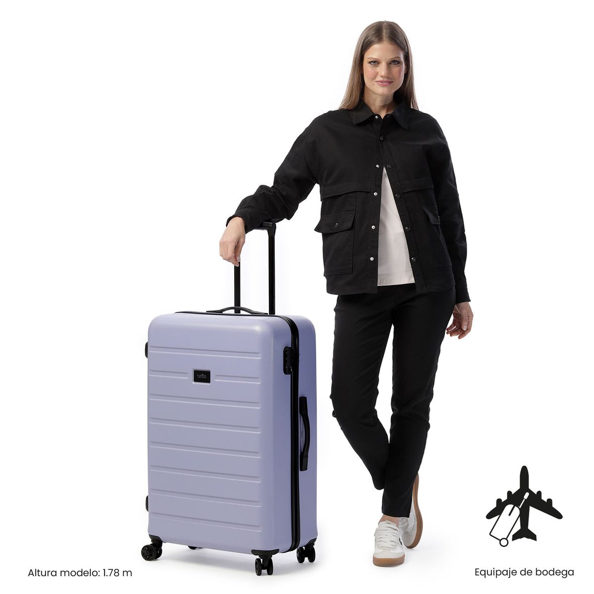 TOTTO - Maleta de Bodega 23 Kg Harbor Morado Para Mujer Totto
