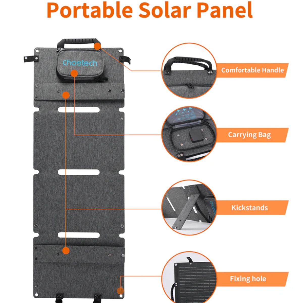 CHOETECH - Panel Solar 40w 4 Celdas Modelo Sc006 Choetech