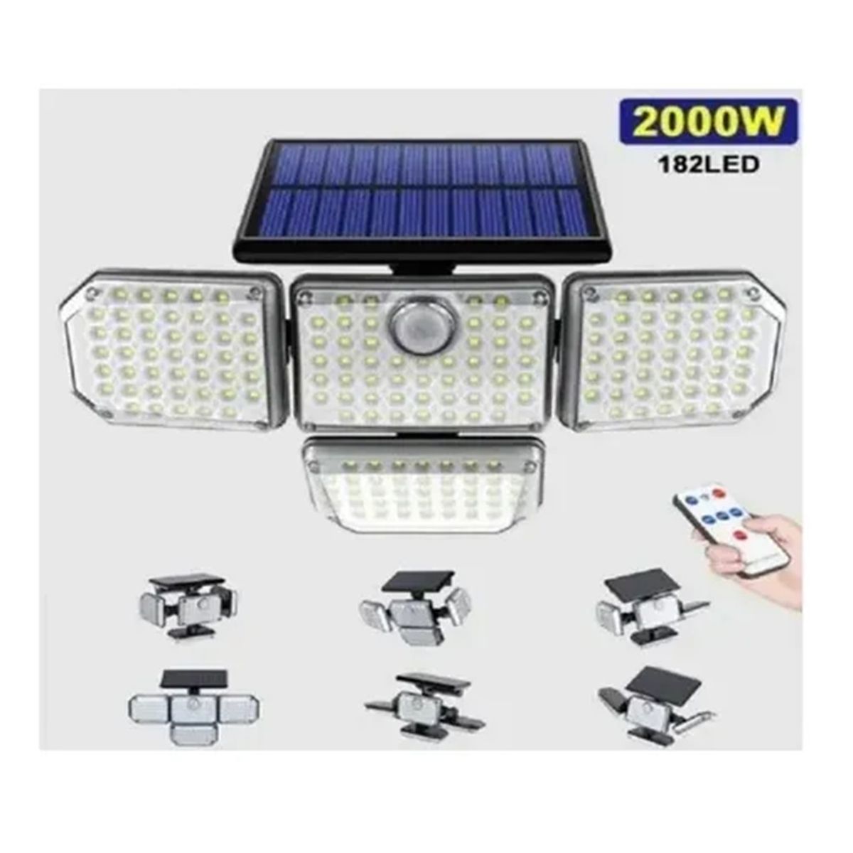 GENERICO - Lampara de Pared Solar Led x4 Impermeable Ip65 con Sensor de Movimiento