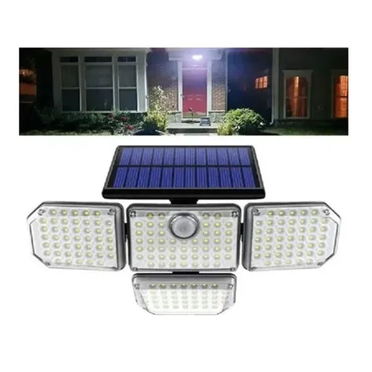 GENERICO - Lampara de Pared Solar Led x4 Impermeable Ip65 con Sensor de Movimiento