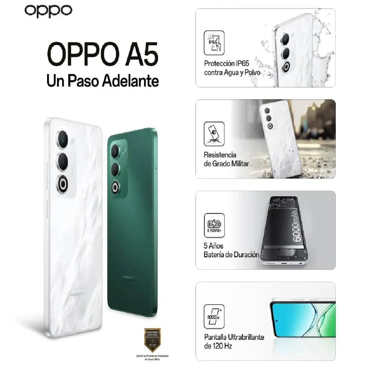 OPPO - CELULAR OPPO A5 4G 256GB 4+4 RAM- BLANCO