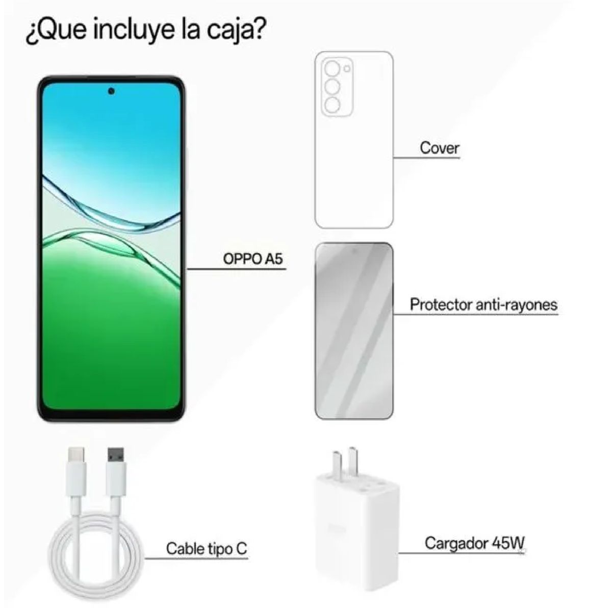 OPPO - CELULAR OPPO A5 5G 256GB 8+8 RAM BLANCO