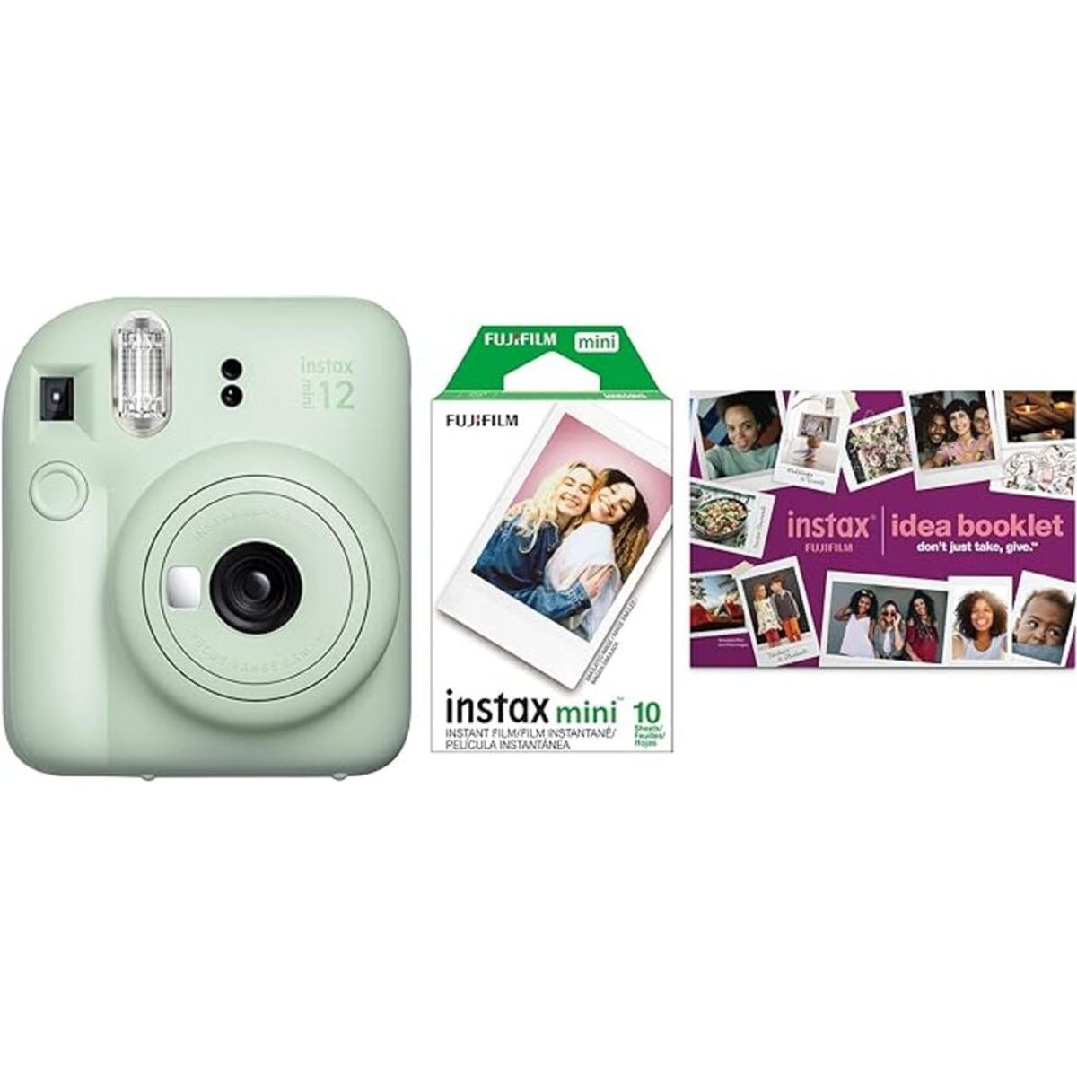 FUJIFILM - Cámara Instantánea FujiFilm Instax Mini 12 + 1 paquete x 10 películas de impresión instantánea Instax
