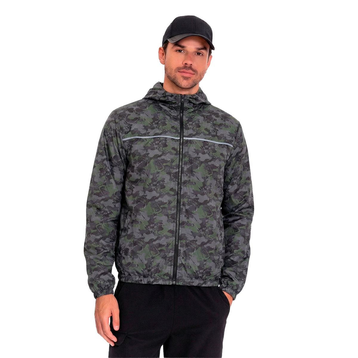 TOTTO - Chaqueta Liviana Con Capota Mosculer Verde Hombre Totto
