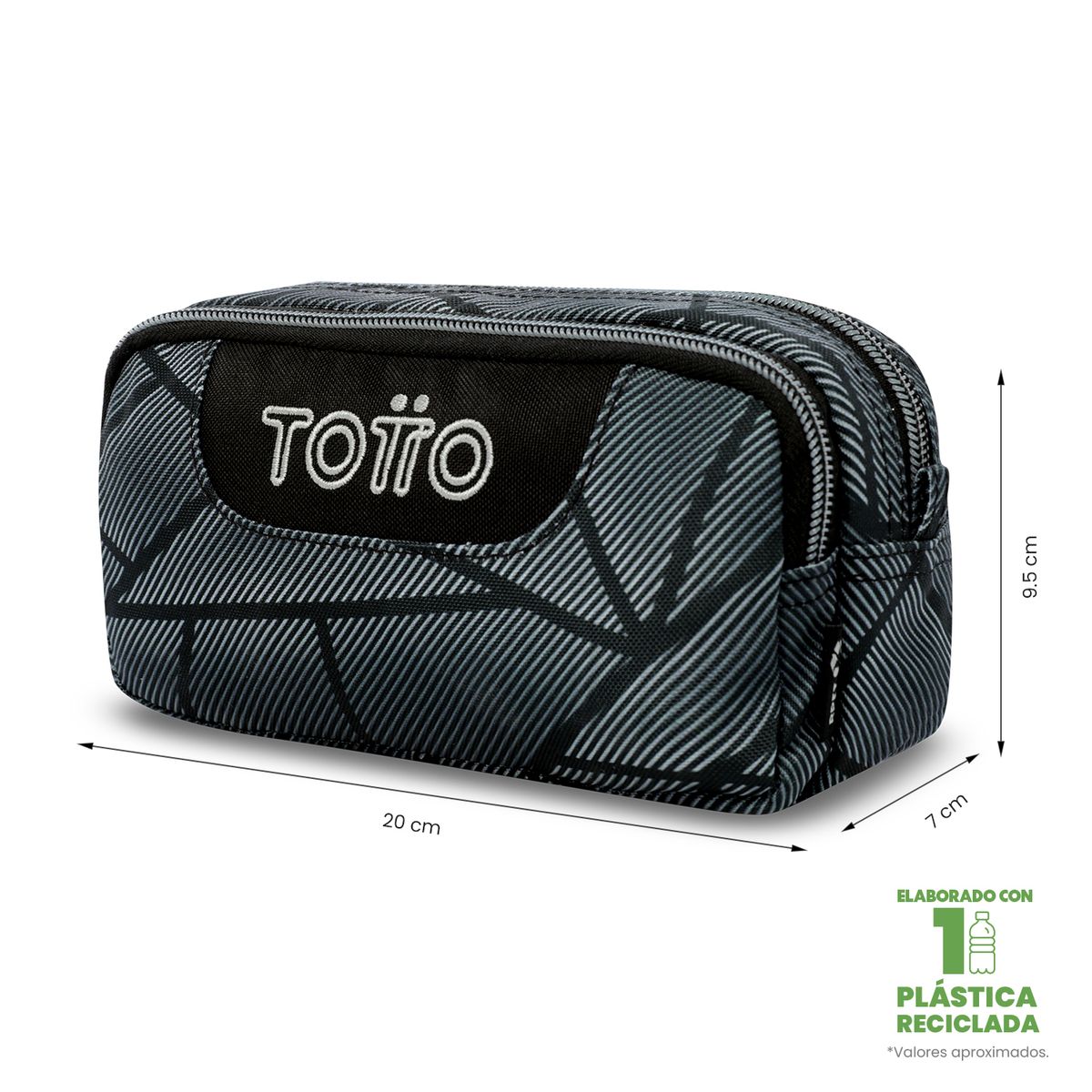 TOTTO - Cartuchera Multiuso Escolar Sobre Hombre Gris Totto