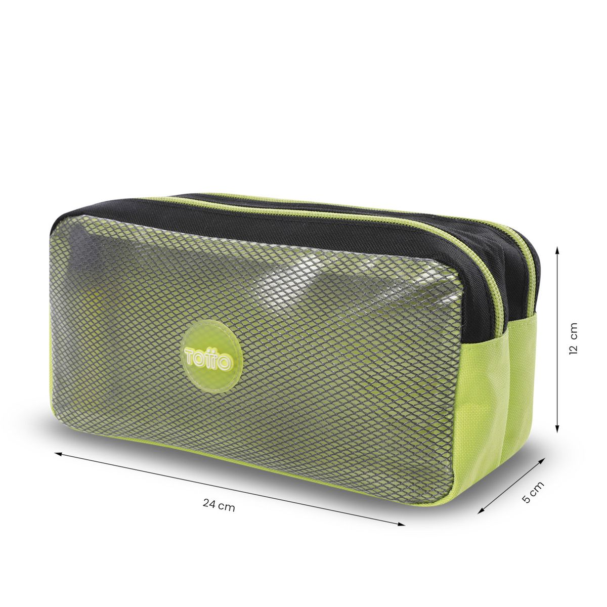 TOTTO - Cartuchera Multiuso Escolar Mesh Black Niño Negro Totto