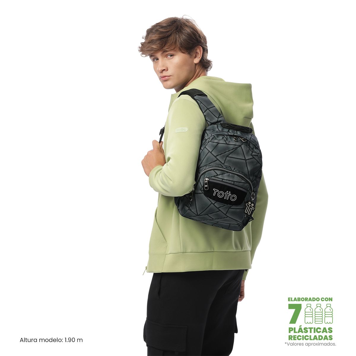 TOTTO - Morral Mochila Escolar Tempera Hombre Gris Totto