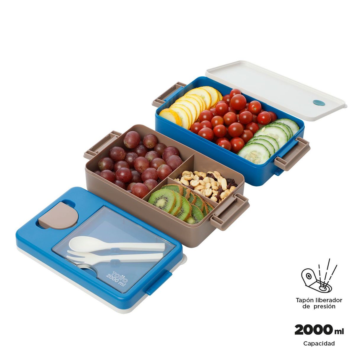 TOTTO - Portacomidas Keiko Azul/Café