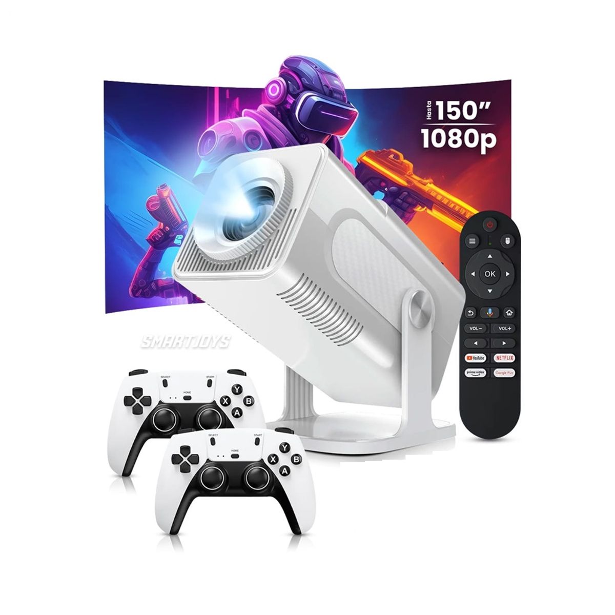 GENERICO - Proyector Video Beam 4k Wifi Gamer Hd 5000 Lumens Android 11 Bt 5.0