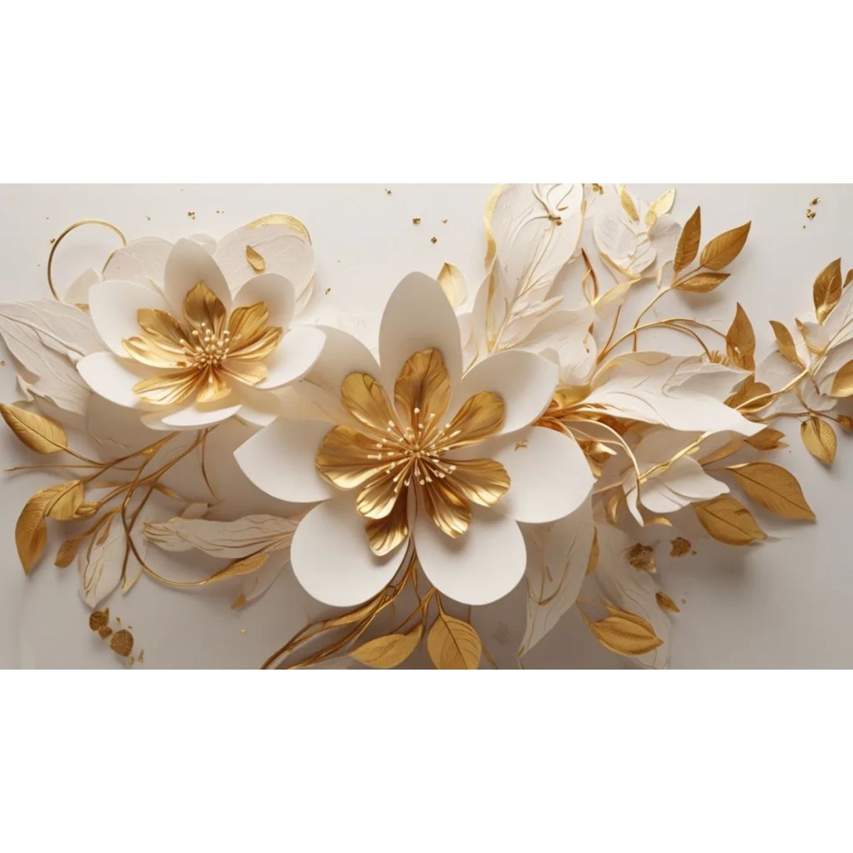 GENERICO - Lienzo Flores Doradas 120 X 70 Cm Cuadro Decorativo