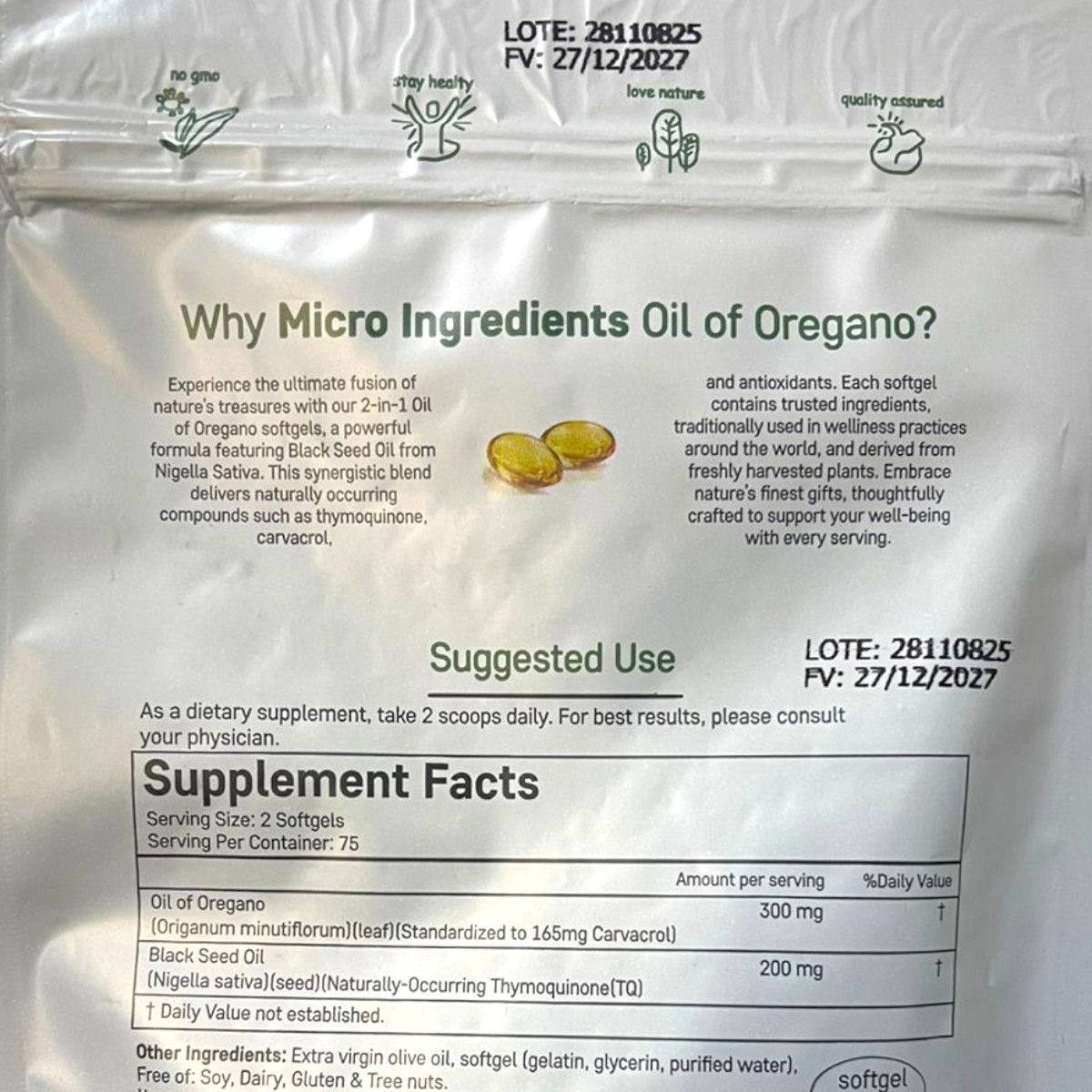 GENERICO - Extracto Aceite Oregano 6000 capsulas