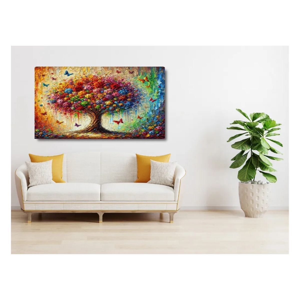 GENERICO - Cuadro Lienzo Árbol De La Vida Colorido 120x 70 Cm