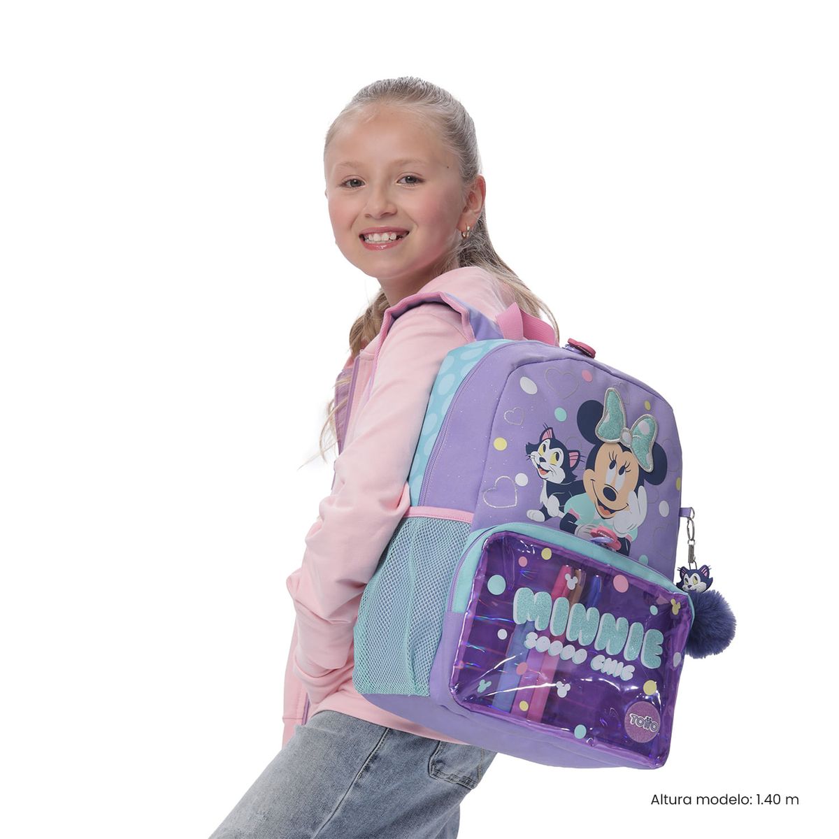 TOTTO - Combo Escolar Morral Minnie Mediano + Lonchera y Cartuchera