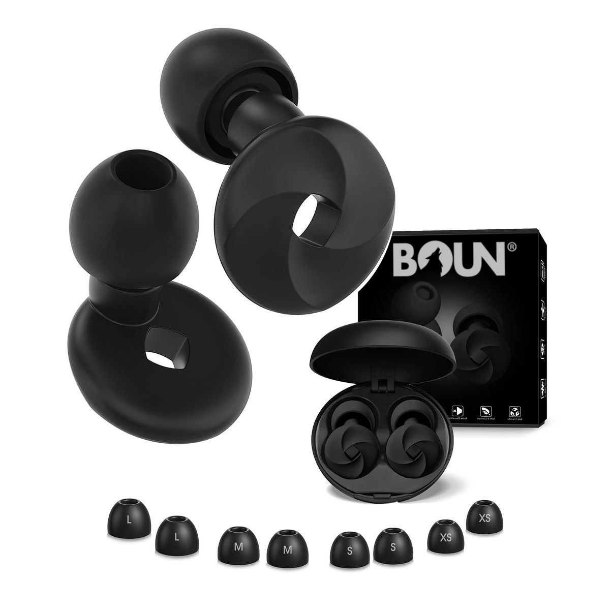 BOUN - Tapones Suaves para Oídos con Cancelación de Ruido para Dormir Cómodamente Aislantes del Sonido