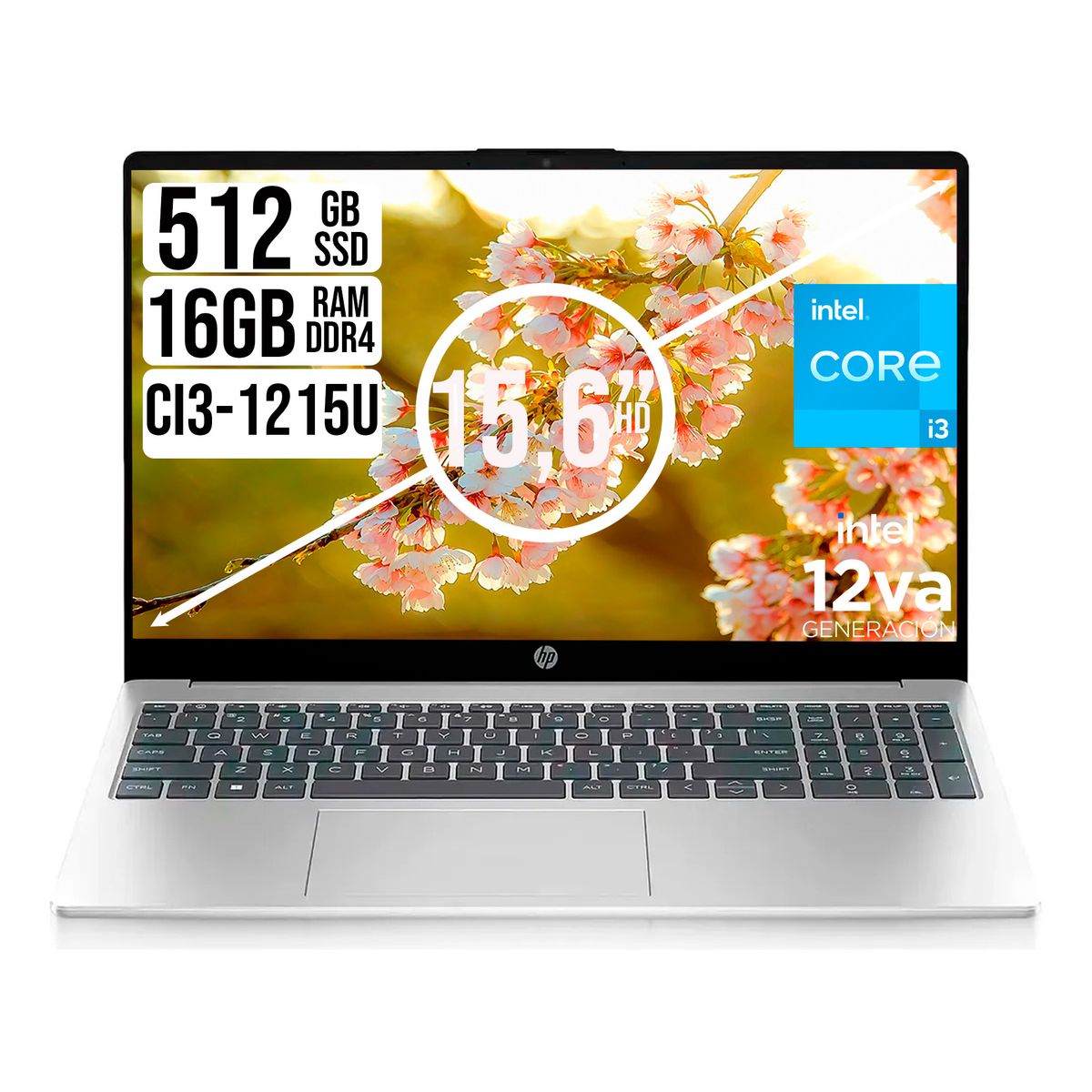 HP - PORTATIL HP INTEL CORE I3-1215U SSD 512GB RAM 16GB  15.6" HD