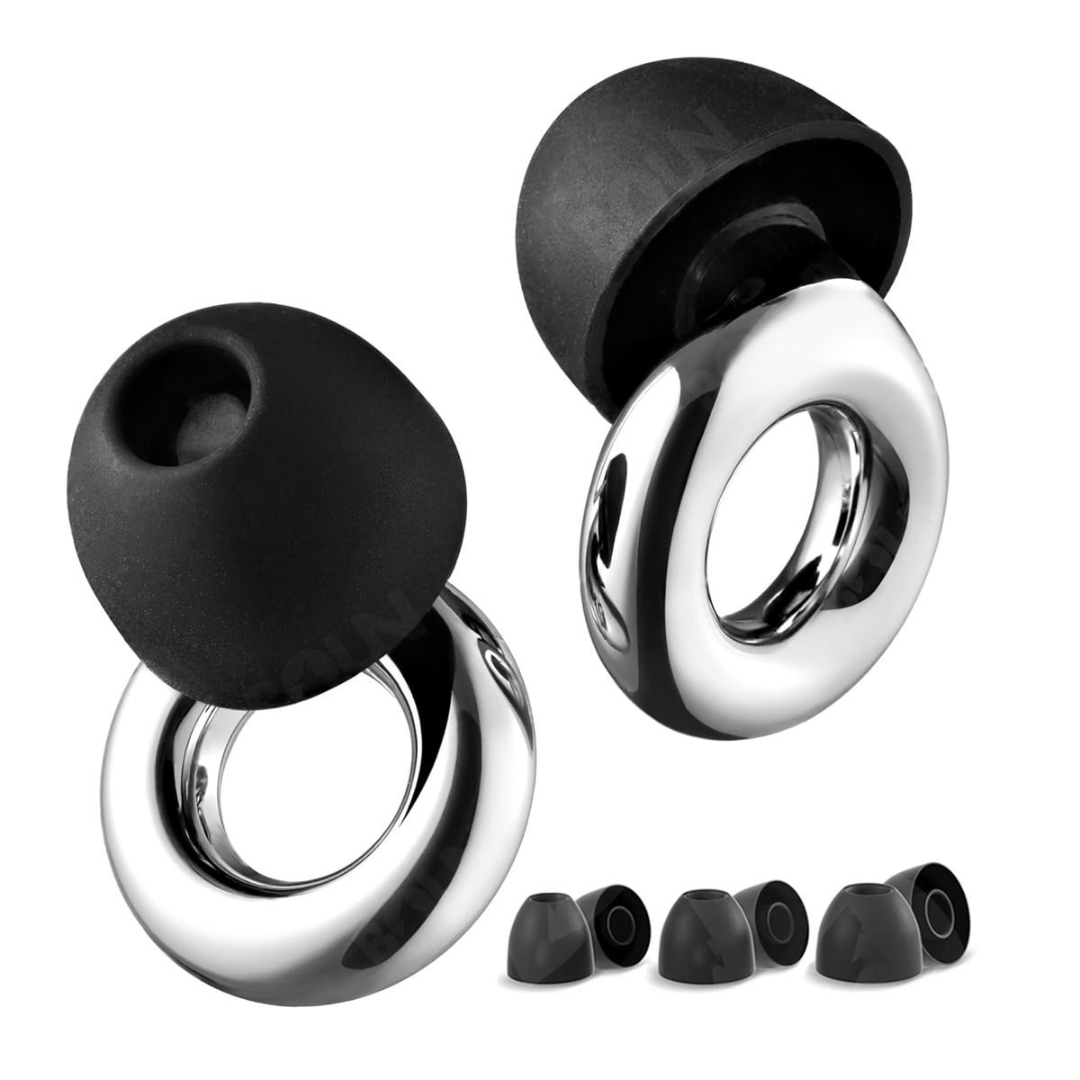 BOUN - Tapones Suaves Oídos SILVER Cancelación Ruido Cómodos Dormir Estudiar Viajar Reutilizables