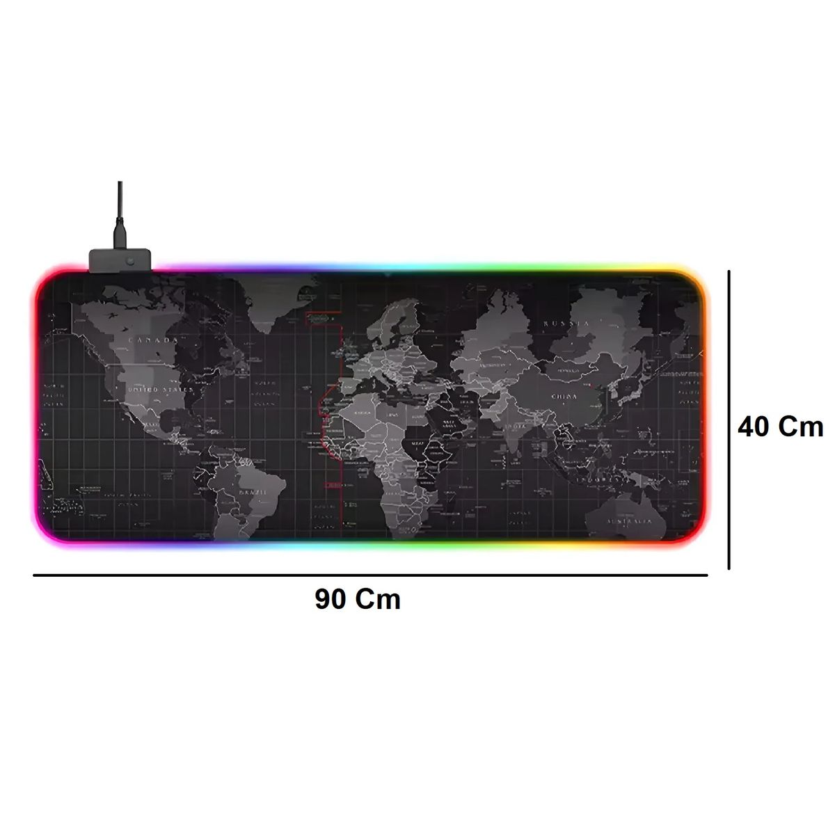 GENERICO - Mouse Pad Gamer Gigante Con Luz Led RGB Alfombra de Escritorio 90x40Cm