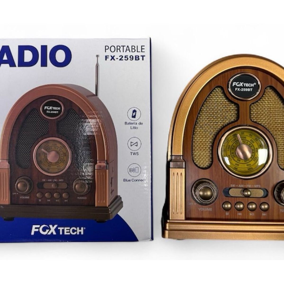 FOX - Radio Bluetooth Retro Altavoz,  Alta Sencibilidad