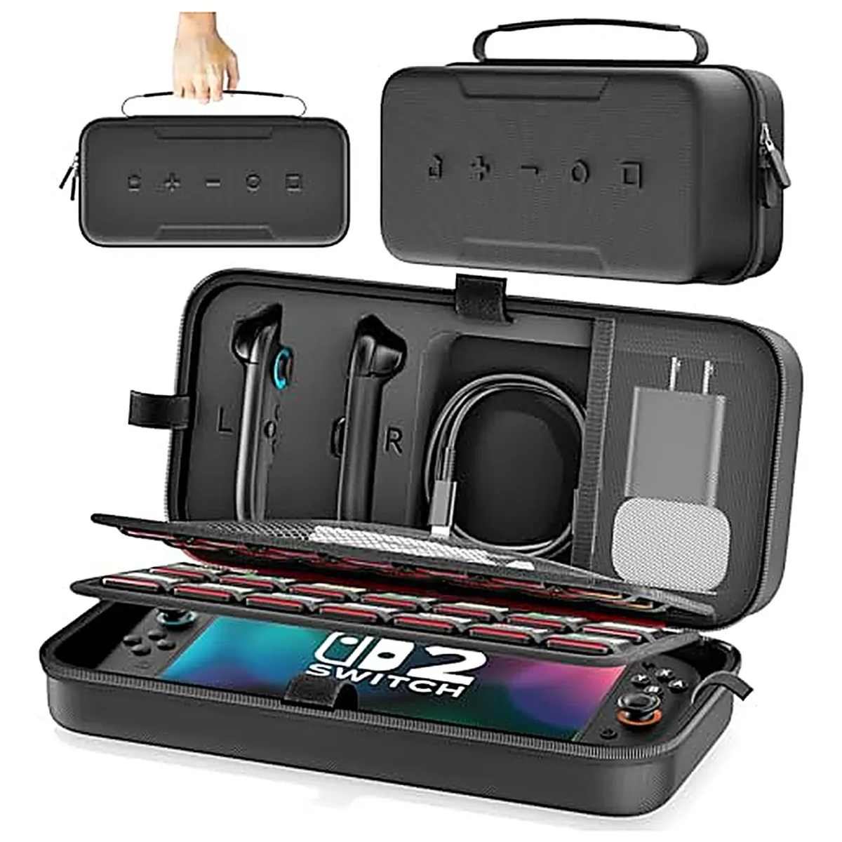 GENERICO - Estuche Rígido Para Nintendo Switch 2 Viaje Capac 28 Juegos