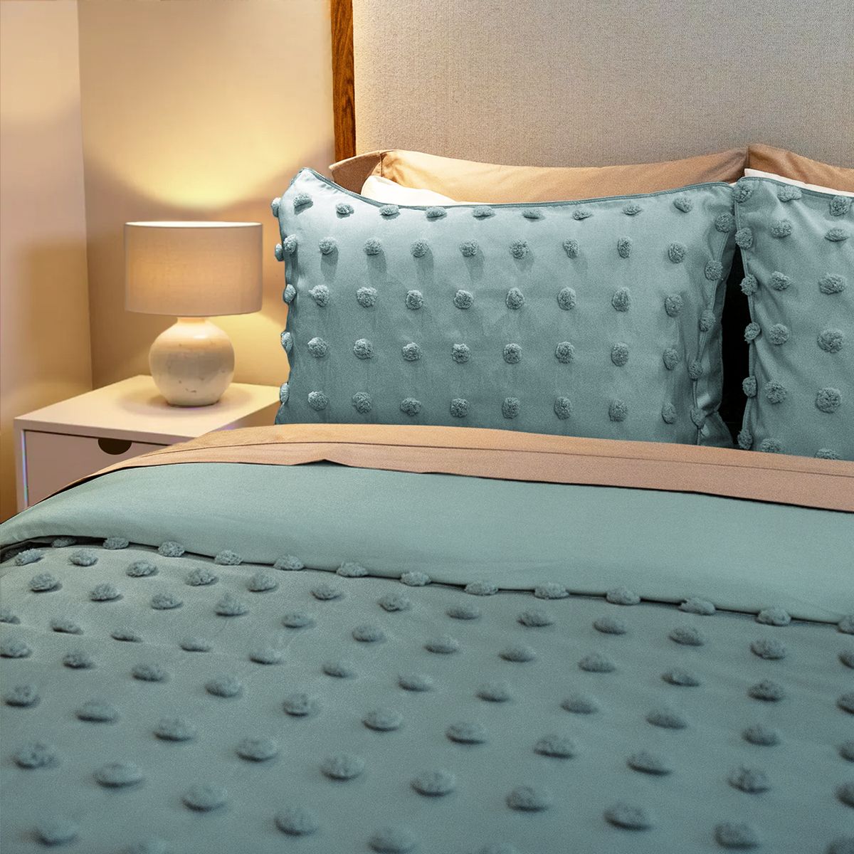 KAMUCHY - Cover de Duvet Pampa Pepas Verde Menta