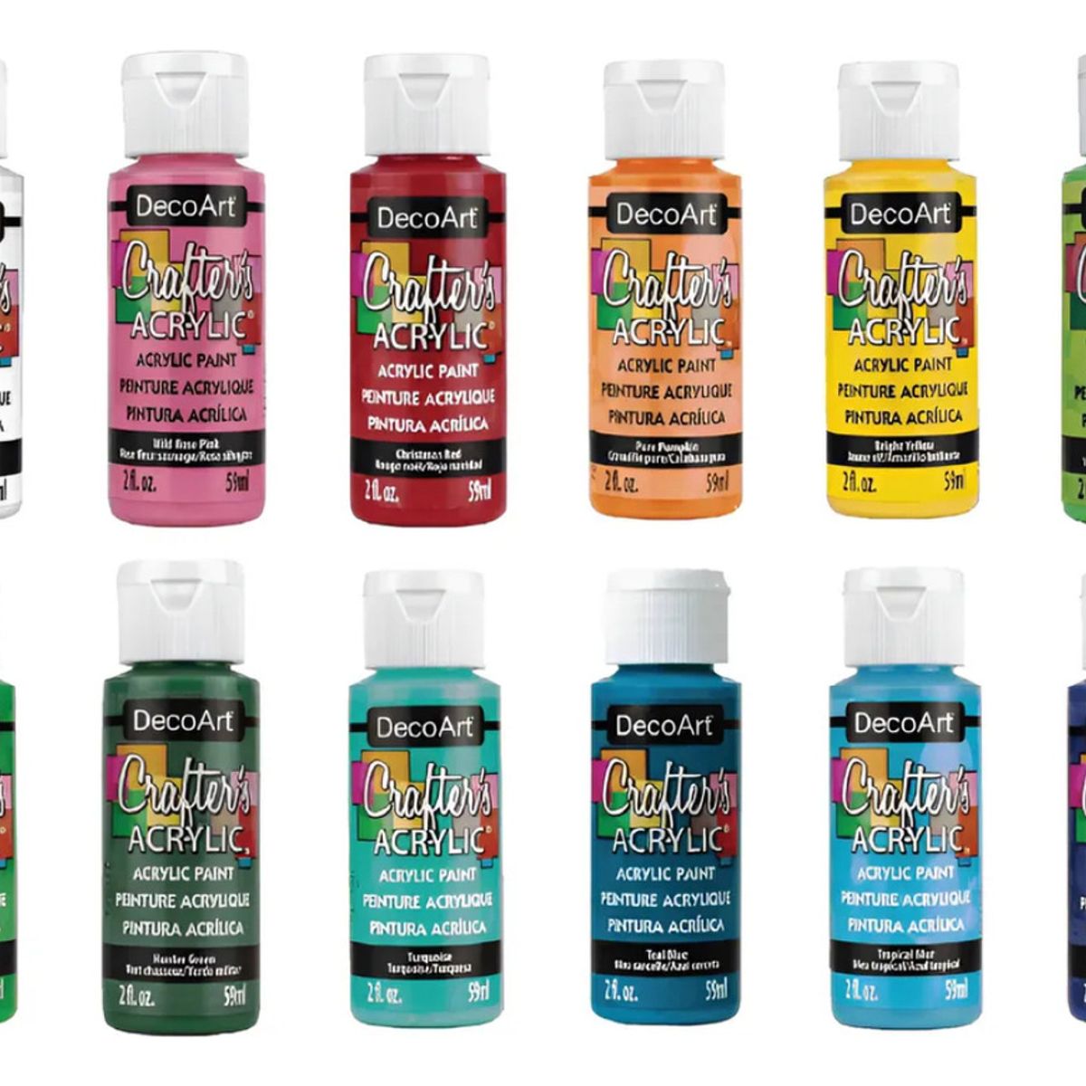 GENERICO - Juego Acrílico Decoart Crafter 12 Colores Surtidos Surtidos