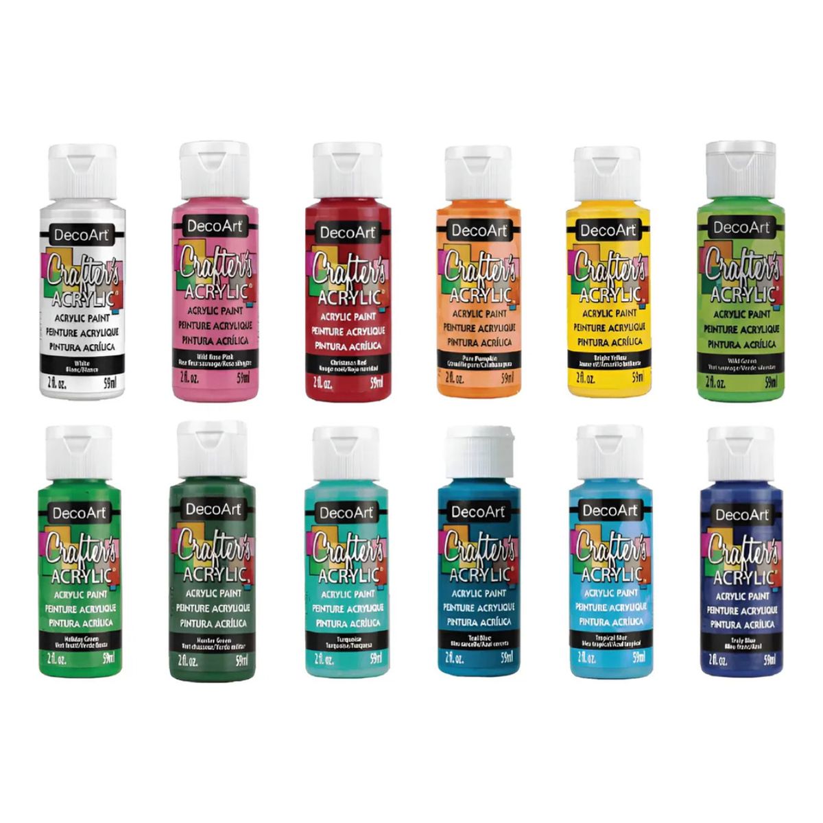 GENERICO - Juego Acrílico Decoart Crafter 12 Colores Surtidos Surtidos