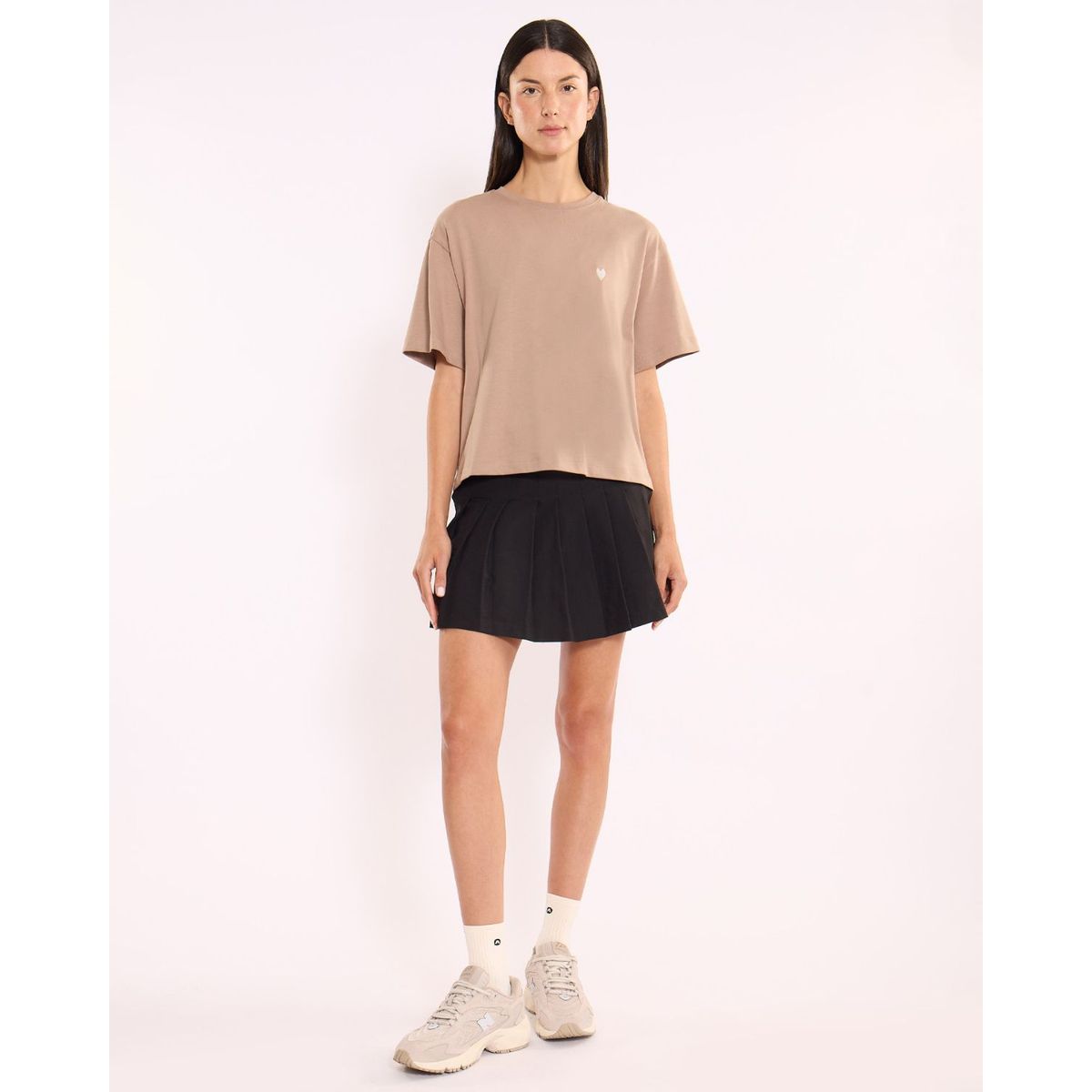ATMOS - Falda Tableada Silueta Fluida  Para Mujer Negro Atmos