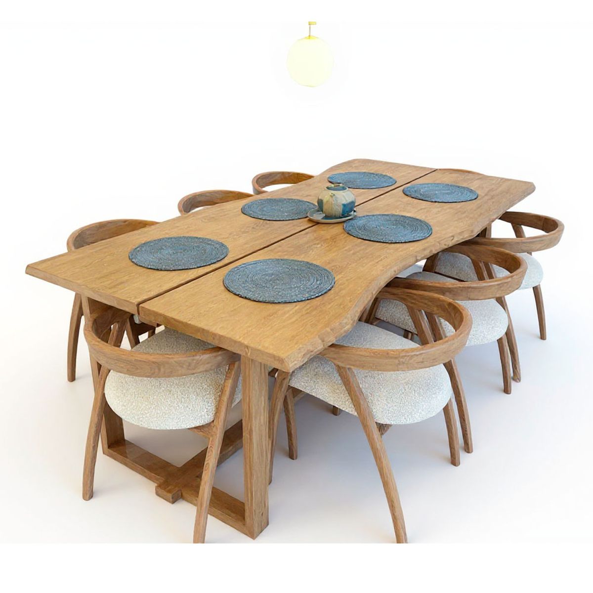 22 GRADOS DECORACION - Juego de Comedor Gipsy 8 Sillas En Roble Macizo  230Cm X 110Cm_.