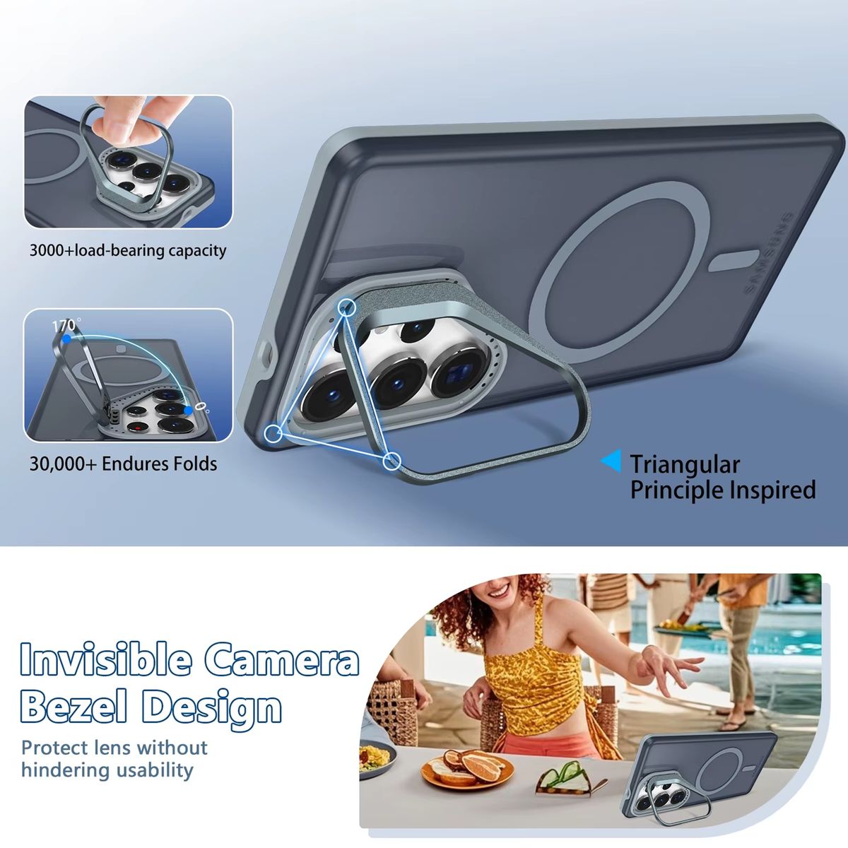 GENERICO - Case Ventana Soporte Y Carga Inalámbrica Compatible Samsung S25 FE