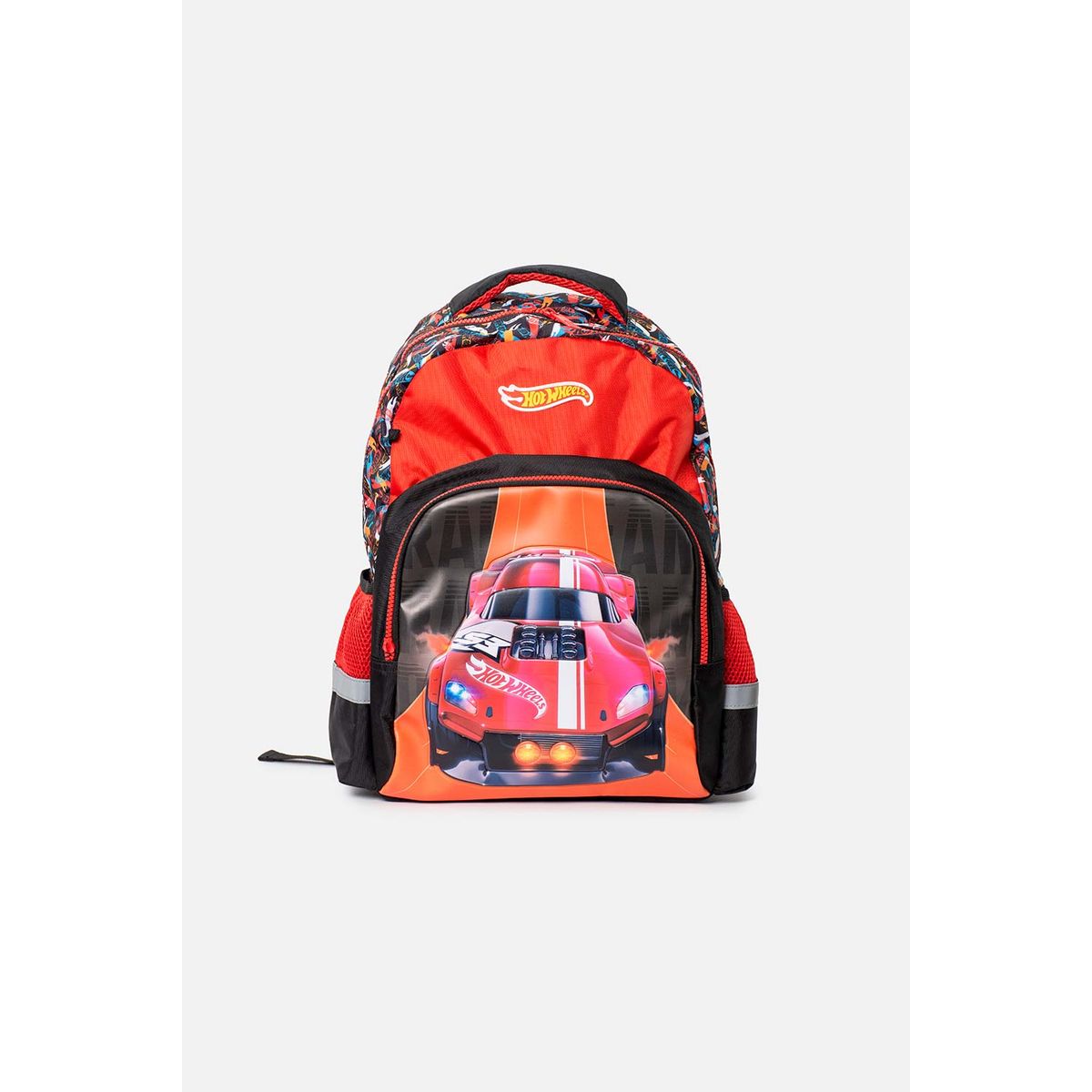 HOT WHEELS - Morral de Hot Wheels 16.5"  rojo y negro para niño