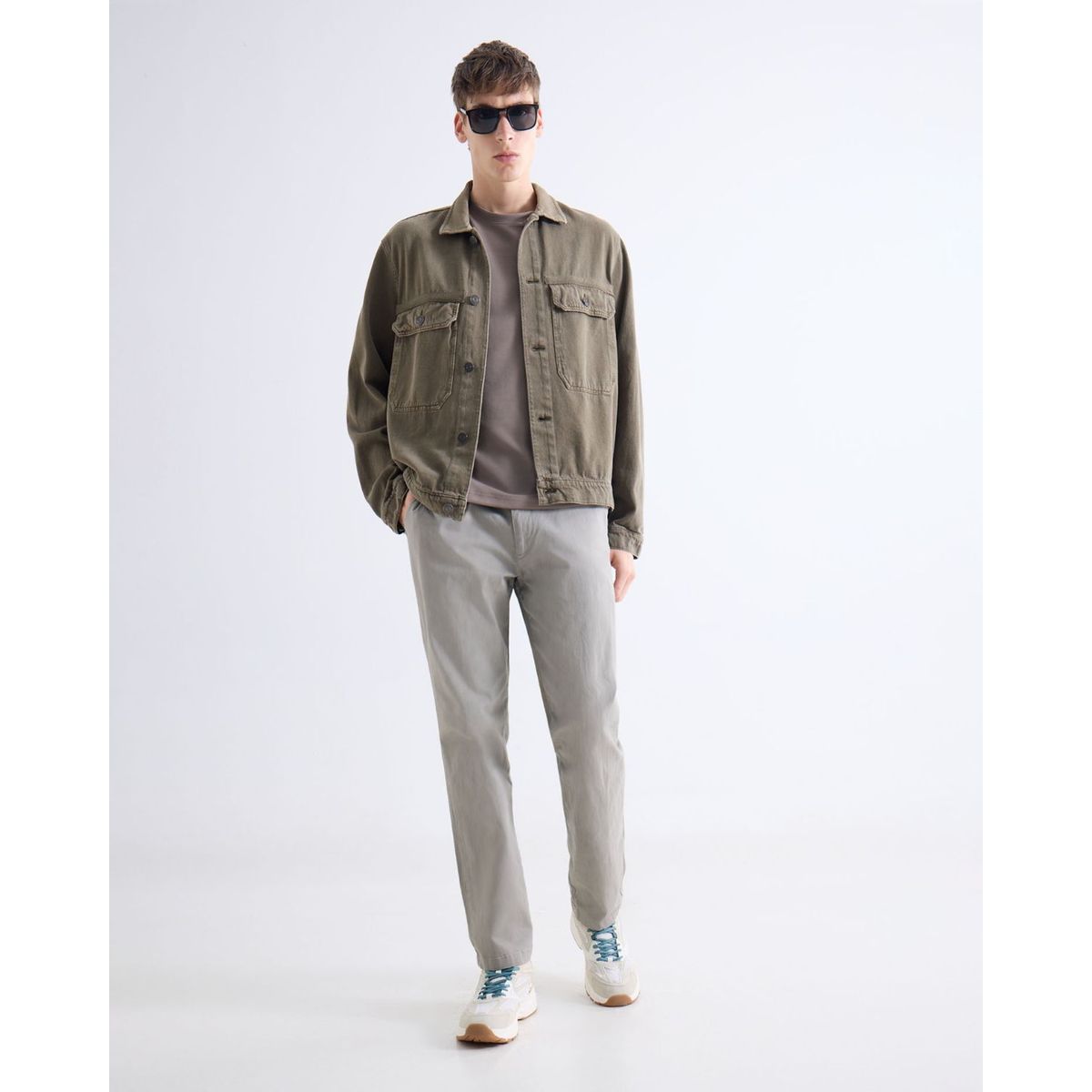 SEVEN SEVEN - Pantalón Chino Regular  Para Hombre Gris Seven Seven