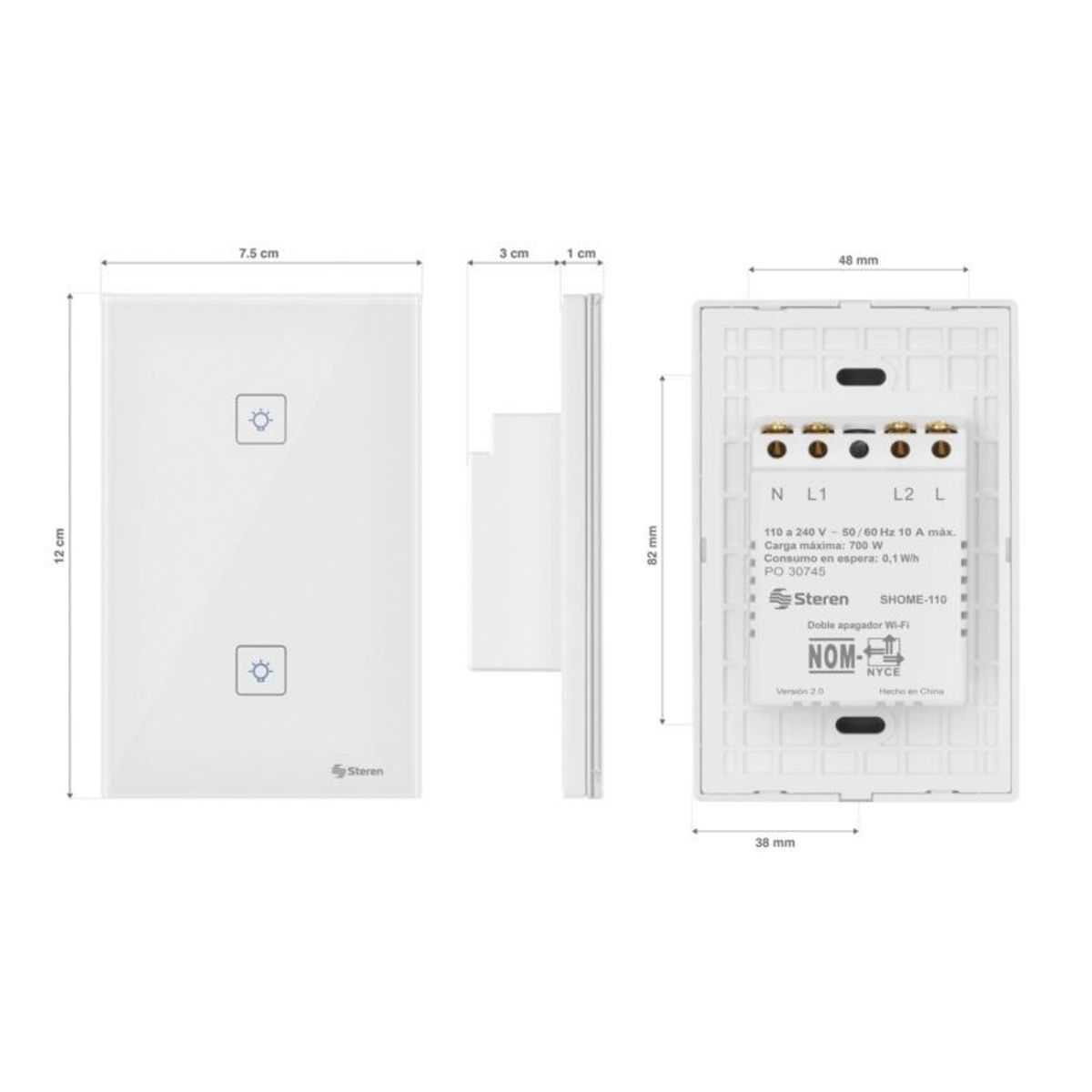 STEREN - APAGADOR STEREN  DOBLE WIFI