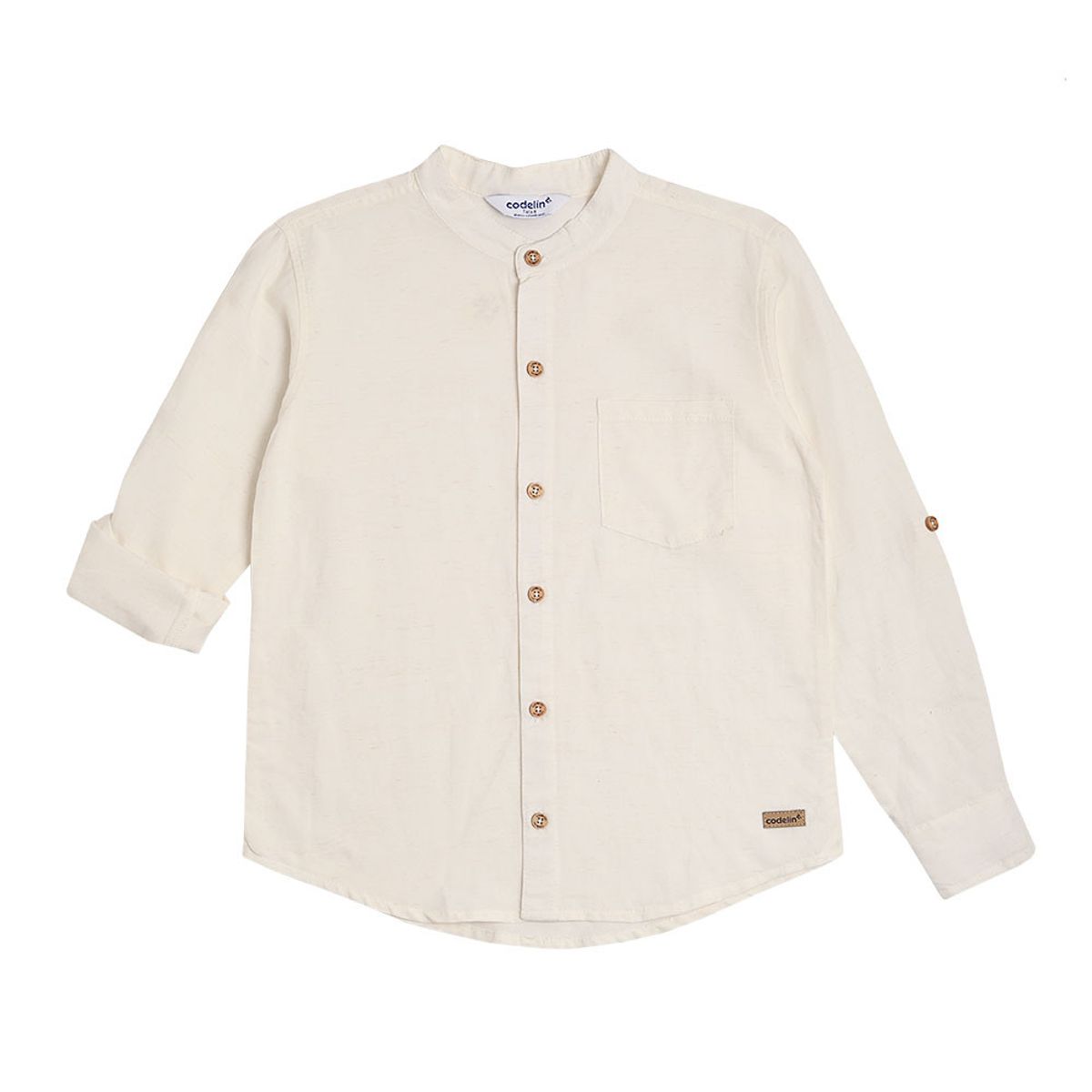CODELIN - Camisa Manga Larga Con Cuello Nerú Niño 440222A Codelín Marfil