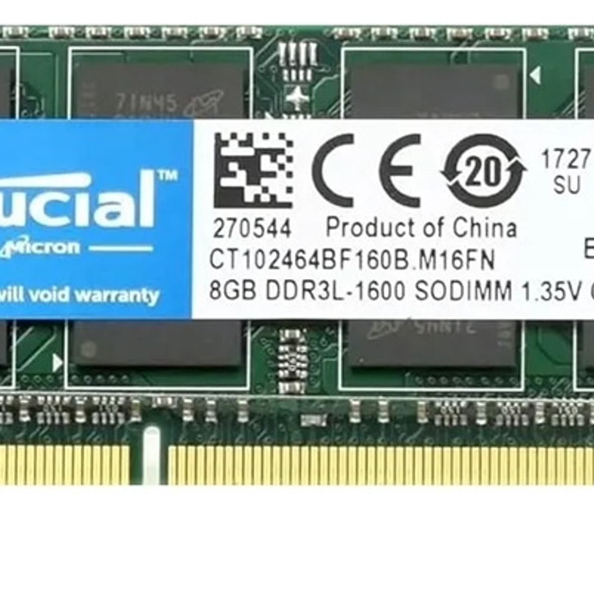 CRUCIAL - Memoria Ram Crucial Ddr3l 8gb 1600 Mhz Para Portatil / Todo En Uno