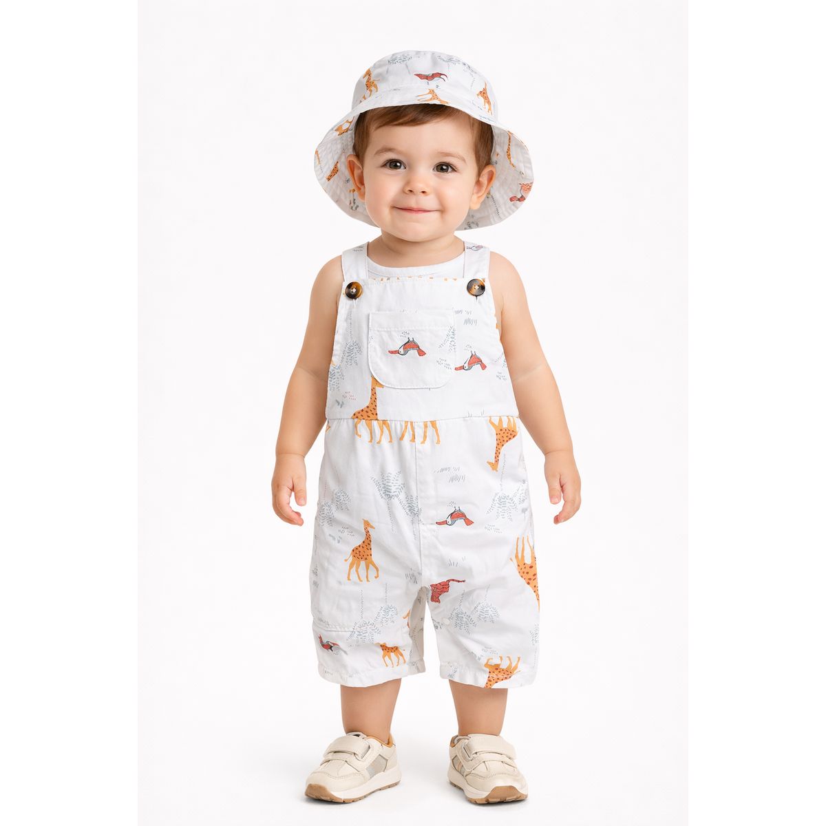 LUSOLSI - Mono sin mangas para bebés  ropa informal con estampado de animales de dibujos animados overol