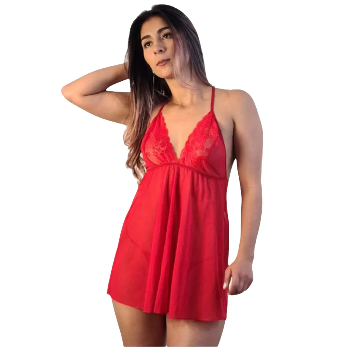 GENERICO - Conjunto Lencería Sexy Babydoll en Encaje  Pijama Mujer