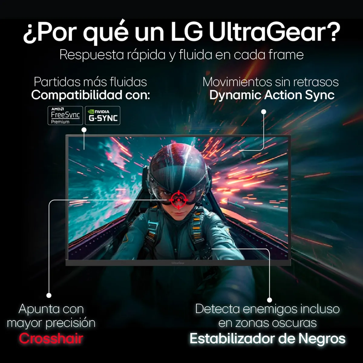 LG - Monitor LG UltraGear 24” FHD 240Hz 24GS65F-BAWP