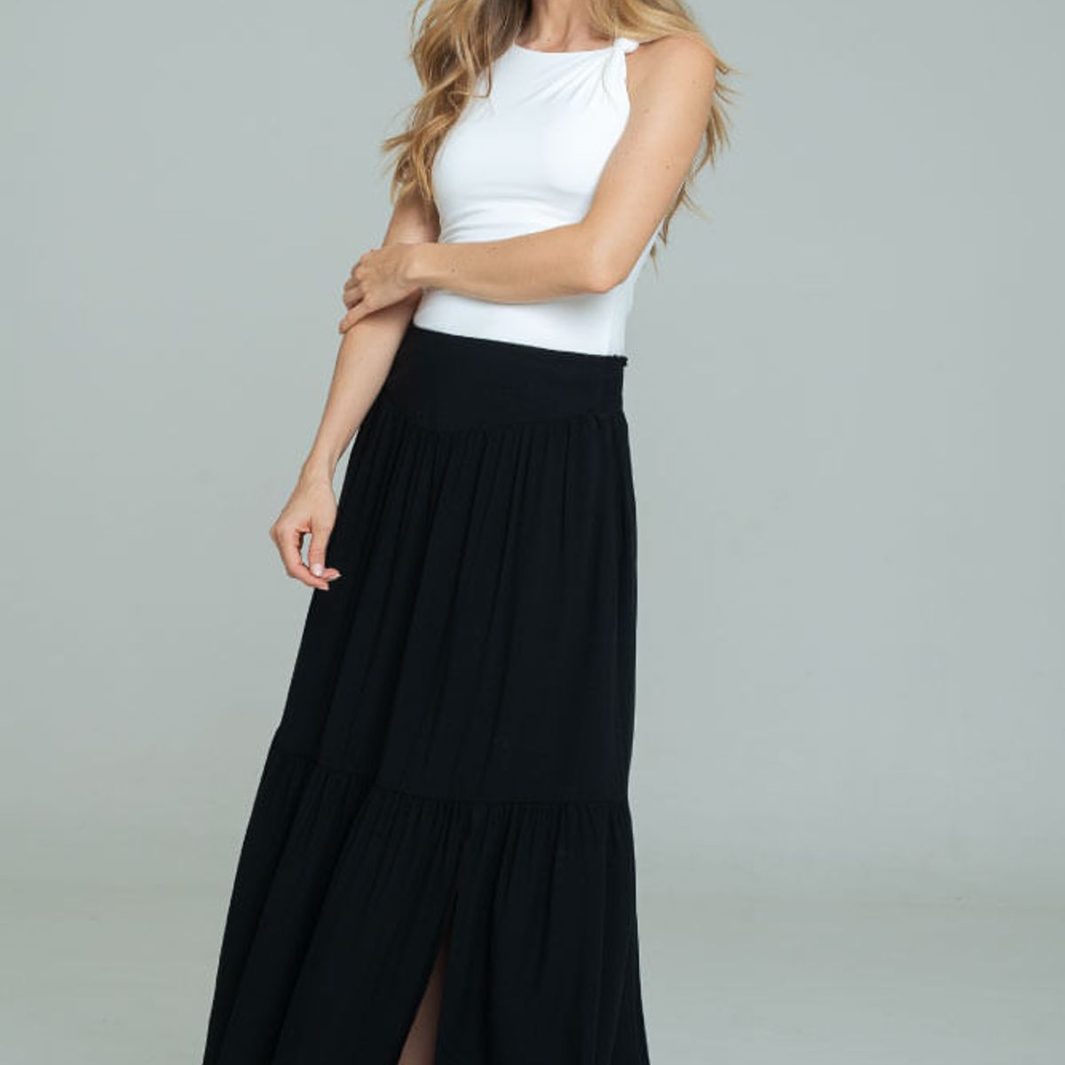 RAGGED - Falda larga anessa Negro Ragged