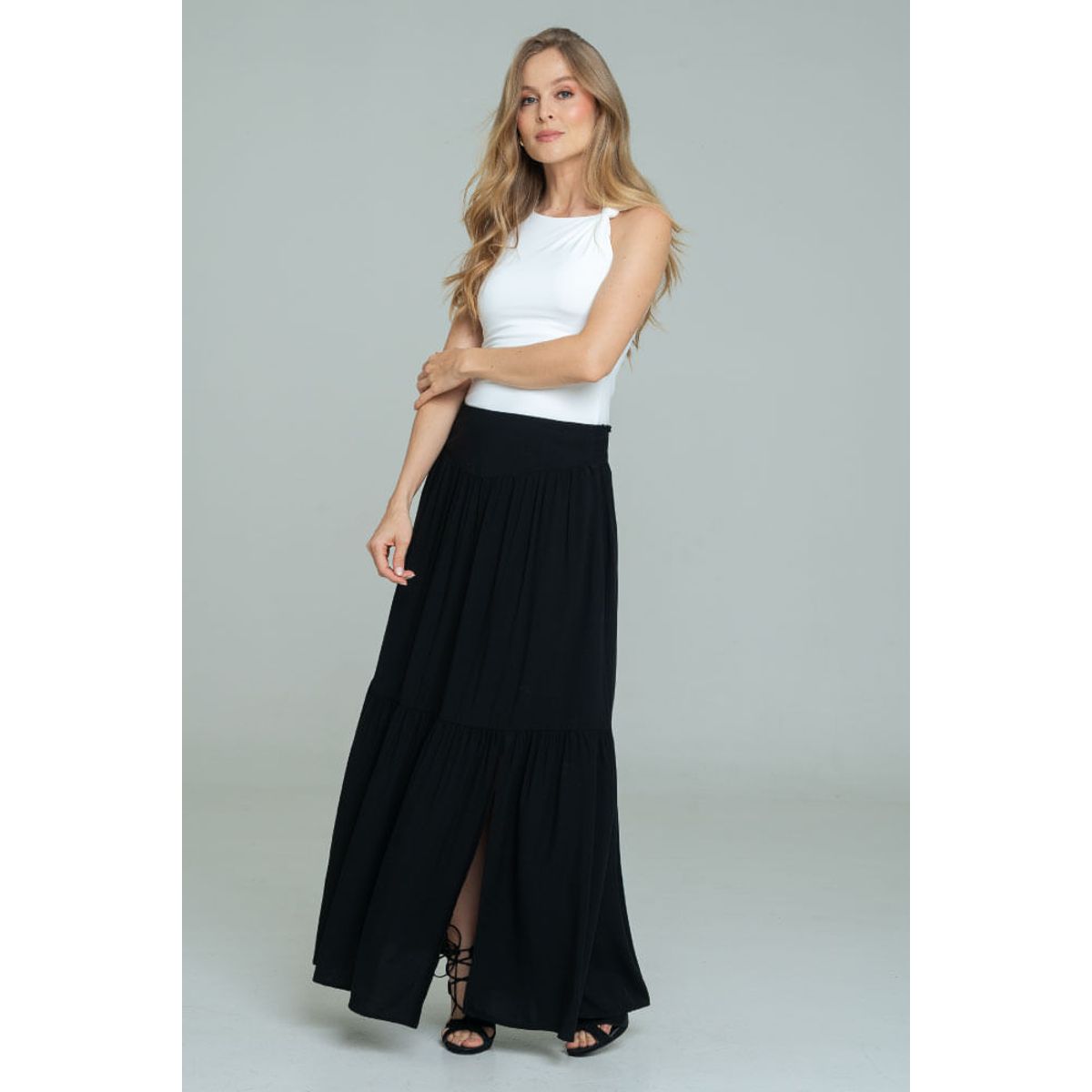 RAGGED - Falda larga anessa Negro Ragged