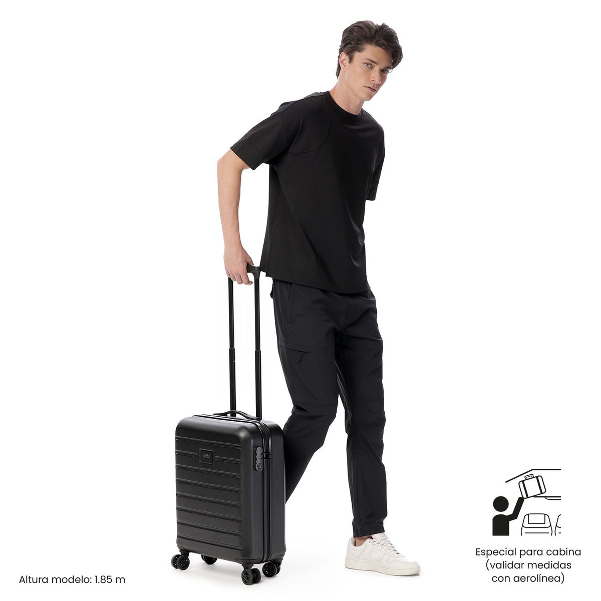 TOTTO - Maleta de Cabina 10 Kg Harbor Negro Unisex Totto