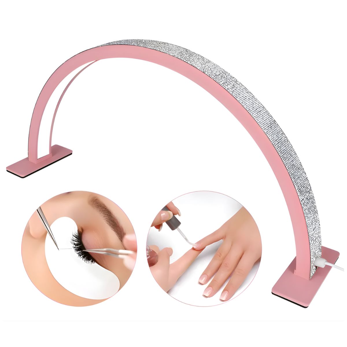 GENERICO - Lampara Uñas Escritorio Media Luna Luz Led Manicura Pestañas Profesional 12v