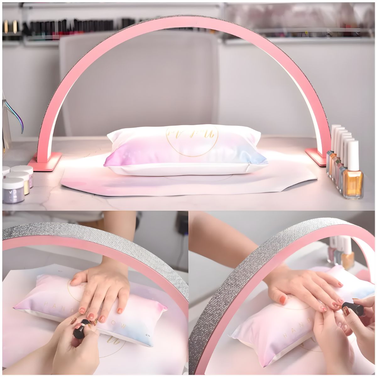 GENERICO - Lampara Uñas Escritorio Media Luna Luz Led Manicura Pestañas Profesional 12v
