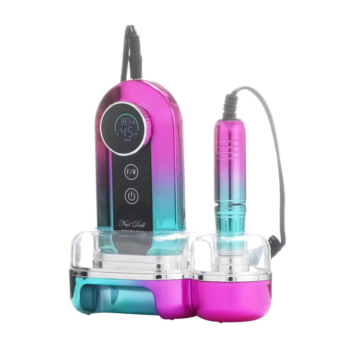 GENERICO - Torno Uñas Profesional 45000 Rpm Inalámbrico Recargable Y Base de Carga
