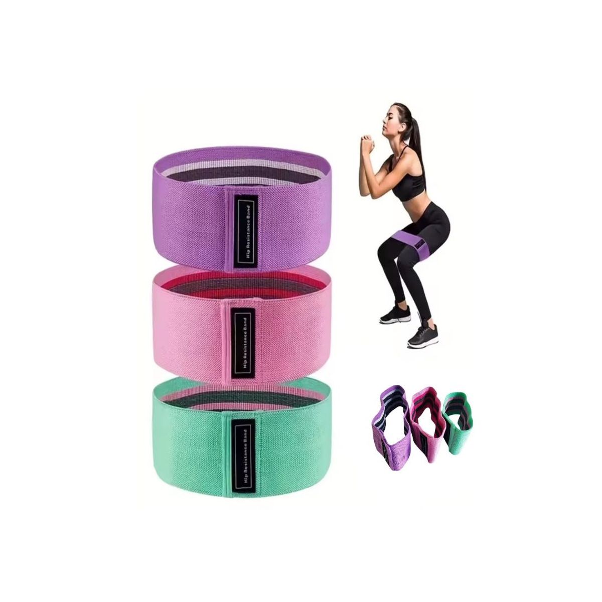 GENERICO - Bandas Elásticas de Tela para Fitness - Yoga