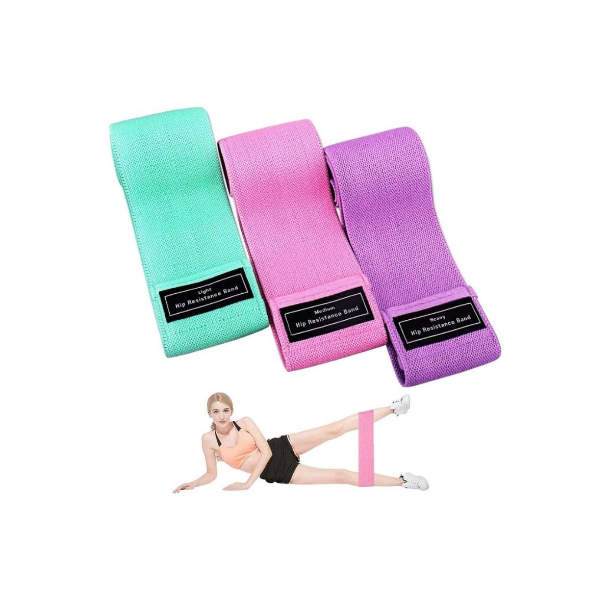 GENERICO - Bandas Elásticas de Tela para Fitness - Yoga